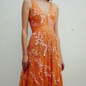 Dress the population black label. Brand new with tags. Coral beaded gown. Size s